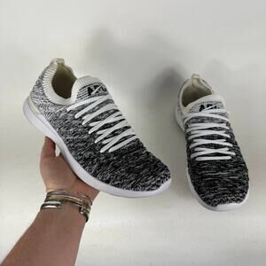 Apl Techloom Wave Athletic Shoes Women's 10 White Black Lace-Up Low Top Sneakers